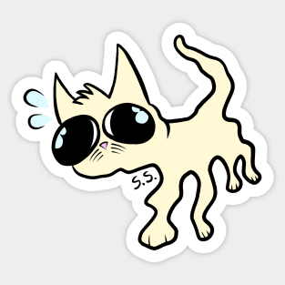 Anxiety Cat Colored Sticker